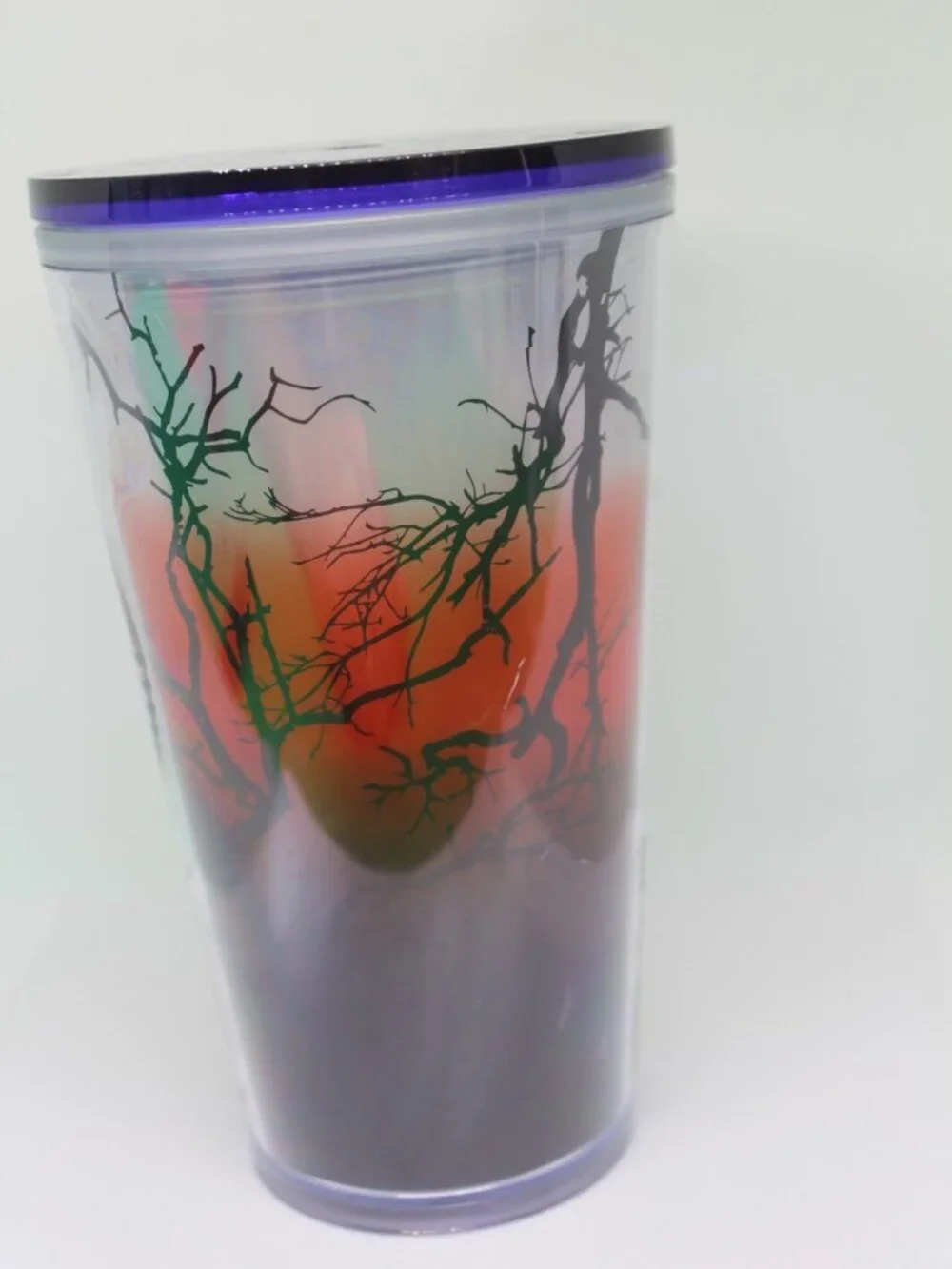 Starbucks Halloween 2022 Glow In The Dark 16 oz Cup Raven's Perch NO STRAW